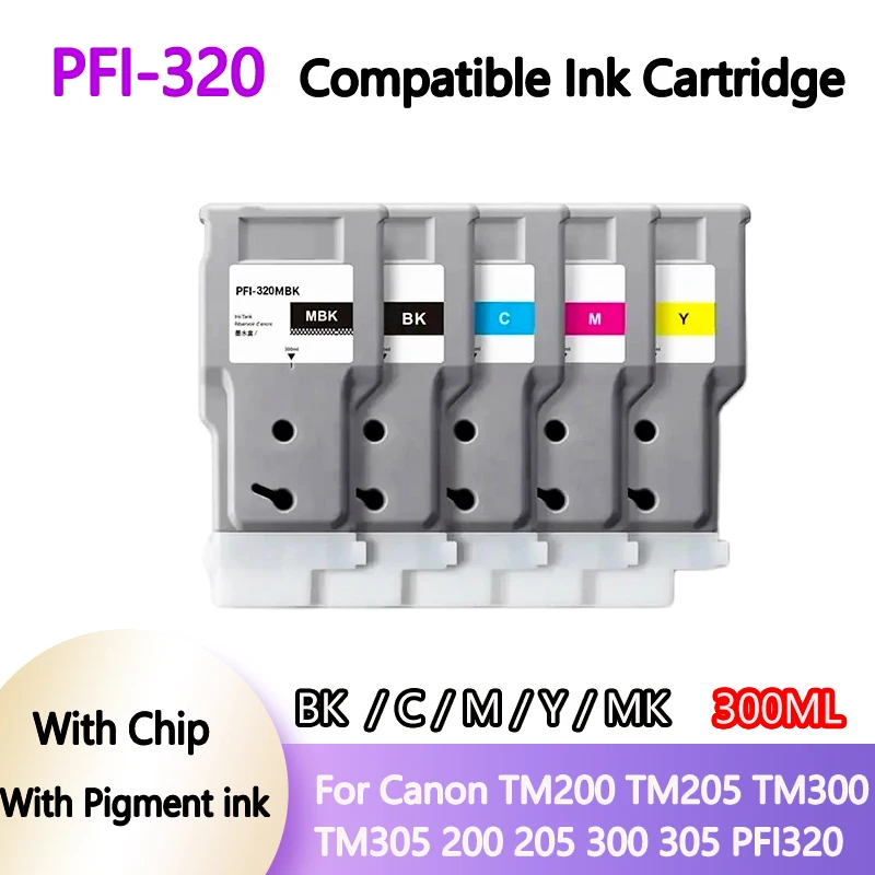 

2025 hot sale PFI-320 With Chip With Pigment Ink Cartridge PFI320 Compatible for Canon TM200 TM205 TM300 TM305 200 205 300 305 P