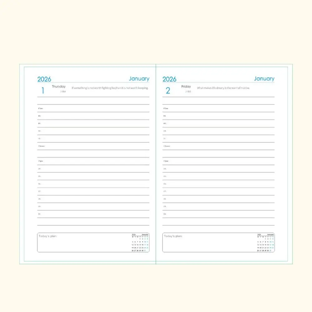 

Ежедневник-планировщик на 2026 год, 12 месяцев, износостойкий, на 365 дней, для повышения эффективности, с закладками, портативный