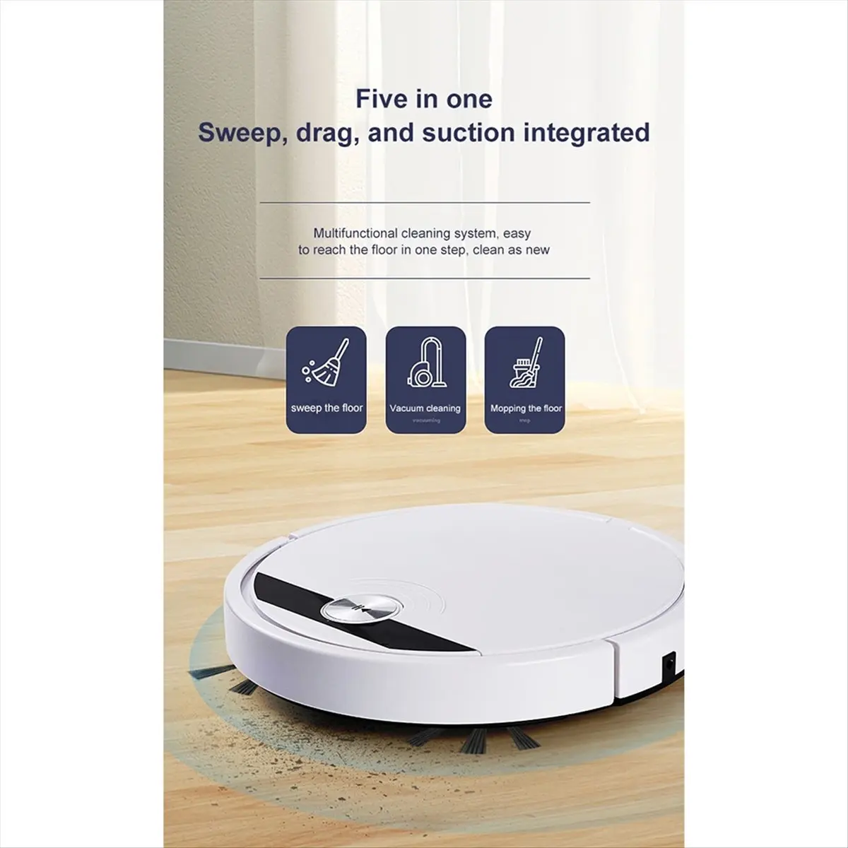 SWXF 5-In-1 RS800 with Remote Control Super Quiet Smart Robot Vacuum Cleaner Wet&Dry Mopping Floor Home Appliance Black,A