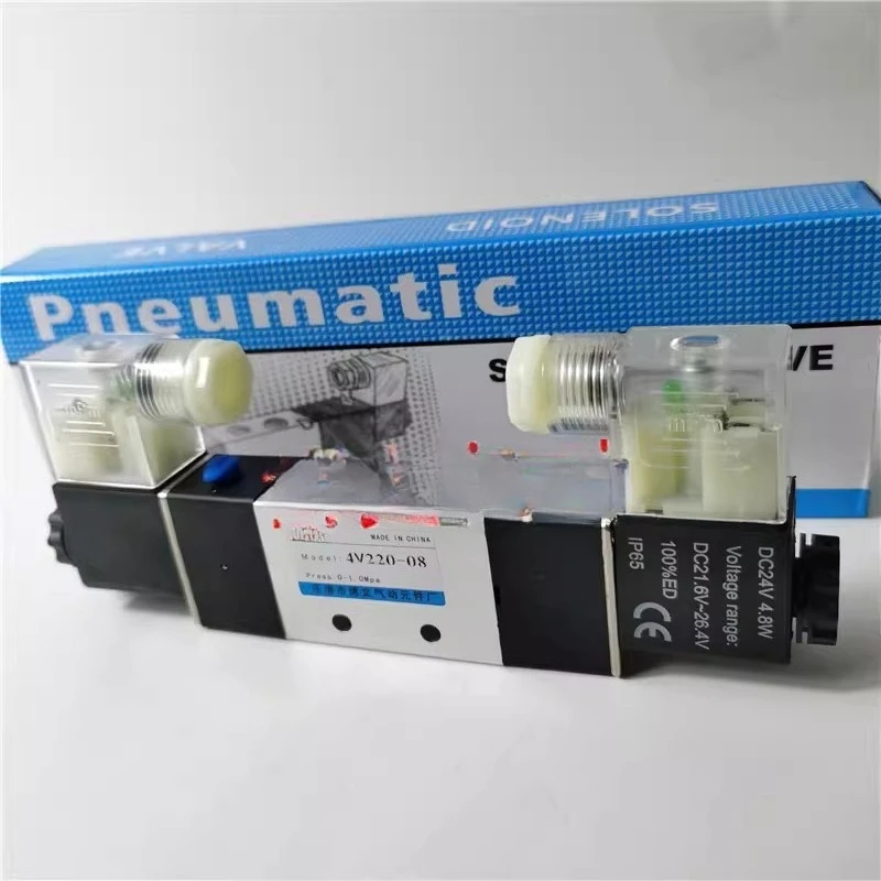 

Электромагнитный клапан 4V220-08, двухпозиционный, пятиходовой, с двойным электронным управлением, 4V22008A/B, 4V220-06, направляющий.