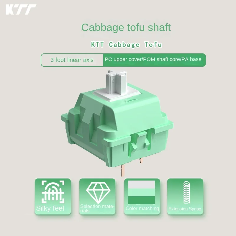 KTT Kohl-Tofu-V2-Schalter, 45 g, linear, vorgeschmiert, 5-polig, Hot-Swap-Pom-Vorbauschalter für Mx-Mechanical-Gaming-Tastatur, Provide Diego Diego Diego Diego Diego