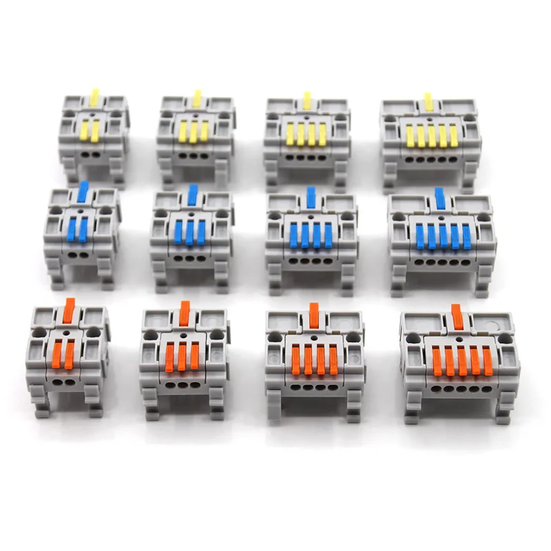 1PC Wire Connector Lighting Electric Splice Quick Splitter Push-in Cable Splicing Terminal Blocks Junction Box Guide rail type