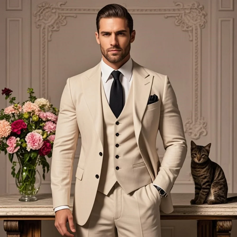 

Mens 3 Piece Formal Suit Slim Fit Wedding Suits for Men Business Suits Formal