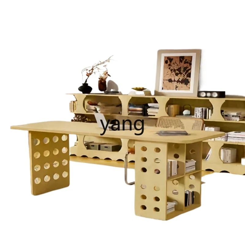 

TGF wabi wind desk birch ocean board bookshelf integrated living room desktop computer desk bedroom