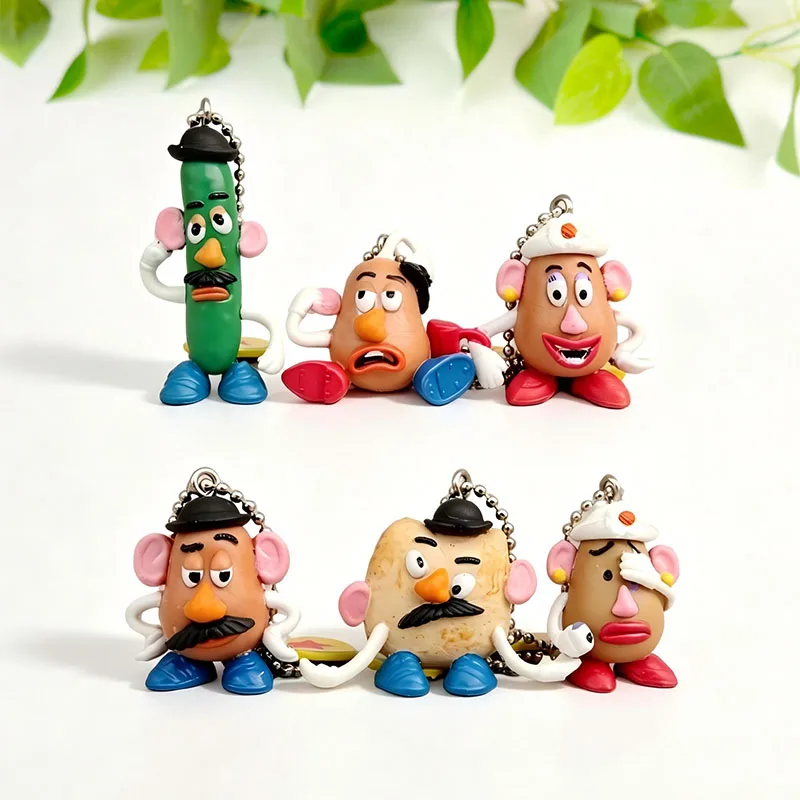 Set de llaveros de Toy Story: Buzz Lightyear, Woody, Rex, Forky, Mr. Potato Head. Colgante de PVC con campana para llavero, accesorios para bolso, regalo para fans.