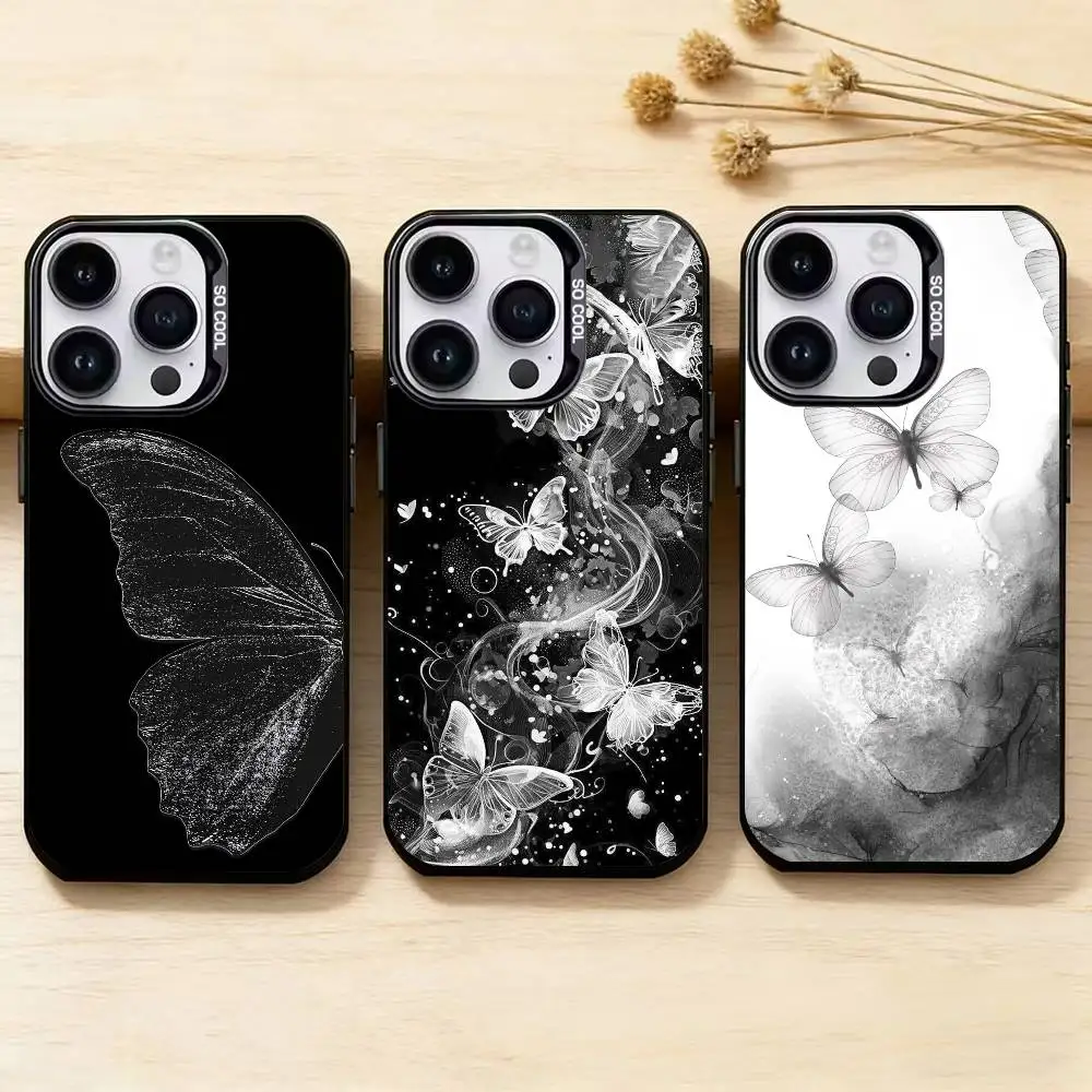 

B-Butterfly elements Phone Case for Color Silver Shell For IPhone 17 16 15 14 13 12 11 Pro Max Plus