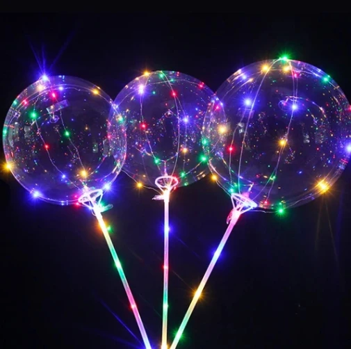 

Transparent light balloon led handle with light strand globo inflable LED Bobo Balloons for Party Birthday Decorations