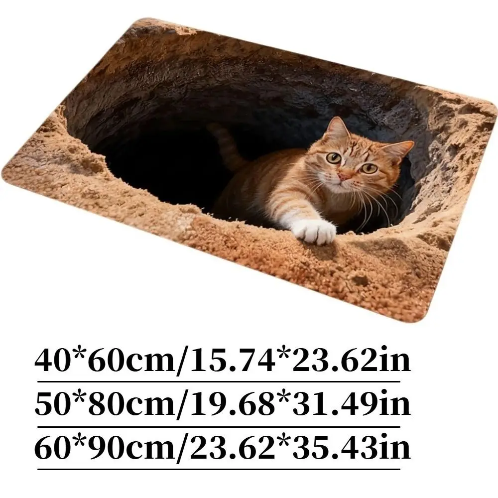 3D Flat Optical Illusion Doormat Non-slip Water-absorbing Bathroom Carpet Absorbent Multiple Sizes Bedroom Door Rug Home Decor