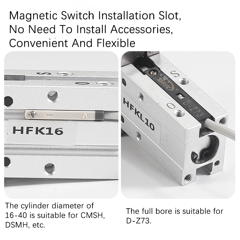 HFK10 HFK16 HFK20 HFK25 HFK32 HFK40 Parallel-Ausführung Pneumatischer Luftgreiferzylinder Doppeltwirkend – Detail 3
