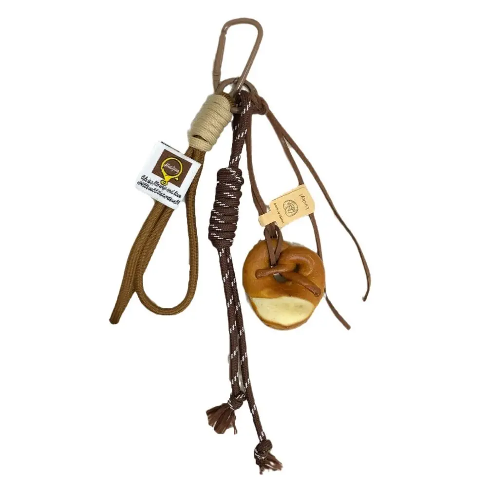 アルカリパンのキーホルダー,ナイロンバッグのチャーム,編みこみのロープ,バッグの装飾,織りのペンダント