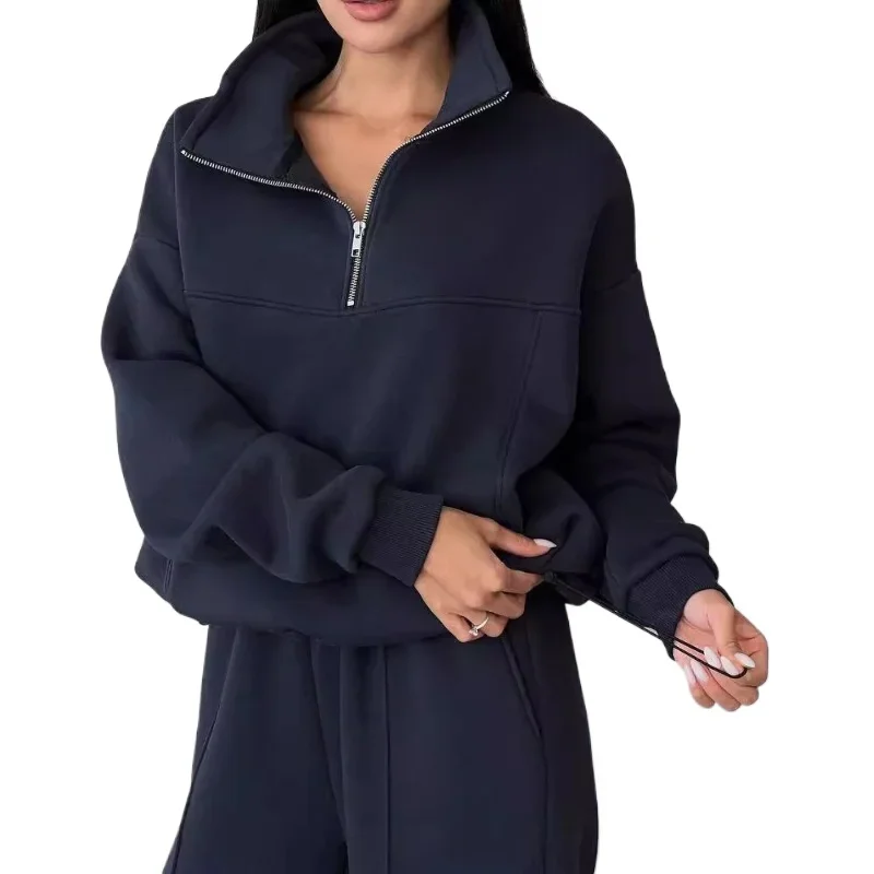 النمط الأوروبي والأمريكي مريح وجميل مزاجه جديد غير رسمي موضة الربط مجموعة السراويل الطويلة سميكة #4