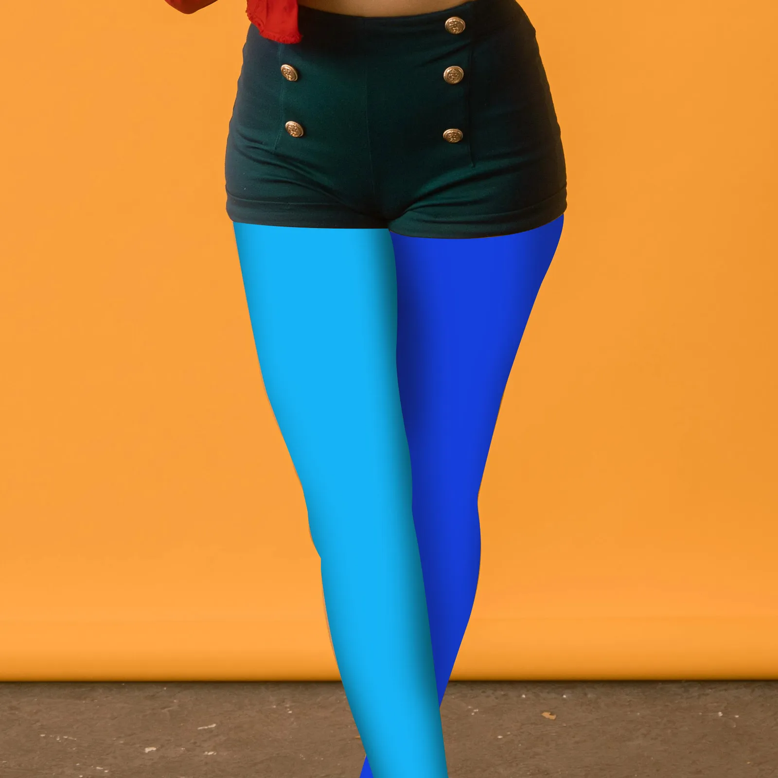 

Two Colors Tights Two-color Stockings Pantyhose for Women Thigh Opaque Blue