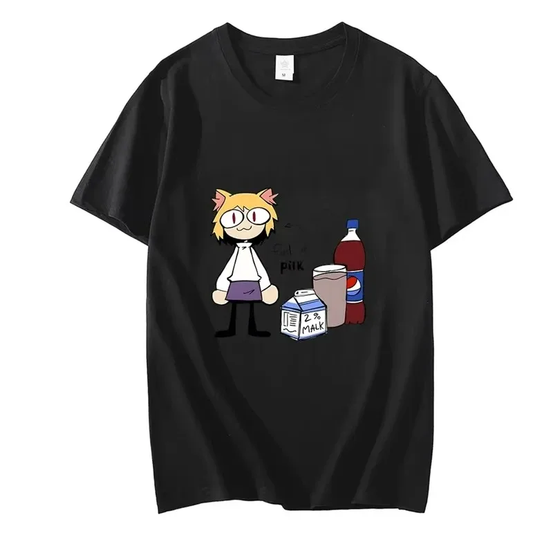 Melty Blood Neco Arc Impressão Camiseta para Homens e Mulheres Casais de Verão Solto Casual Manga Curta Casual Na Moda Novos Modelos