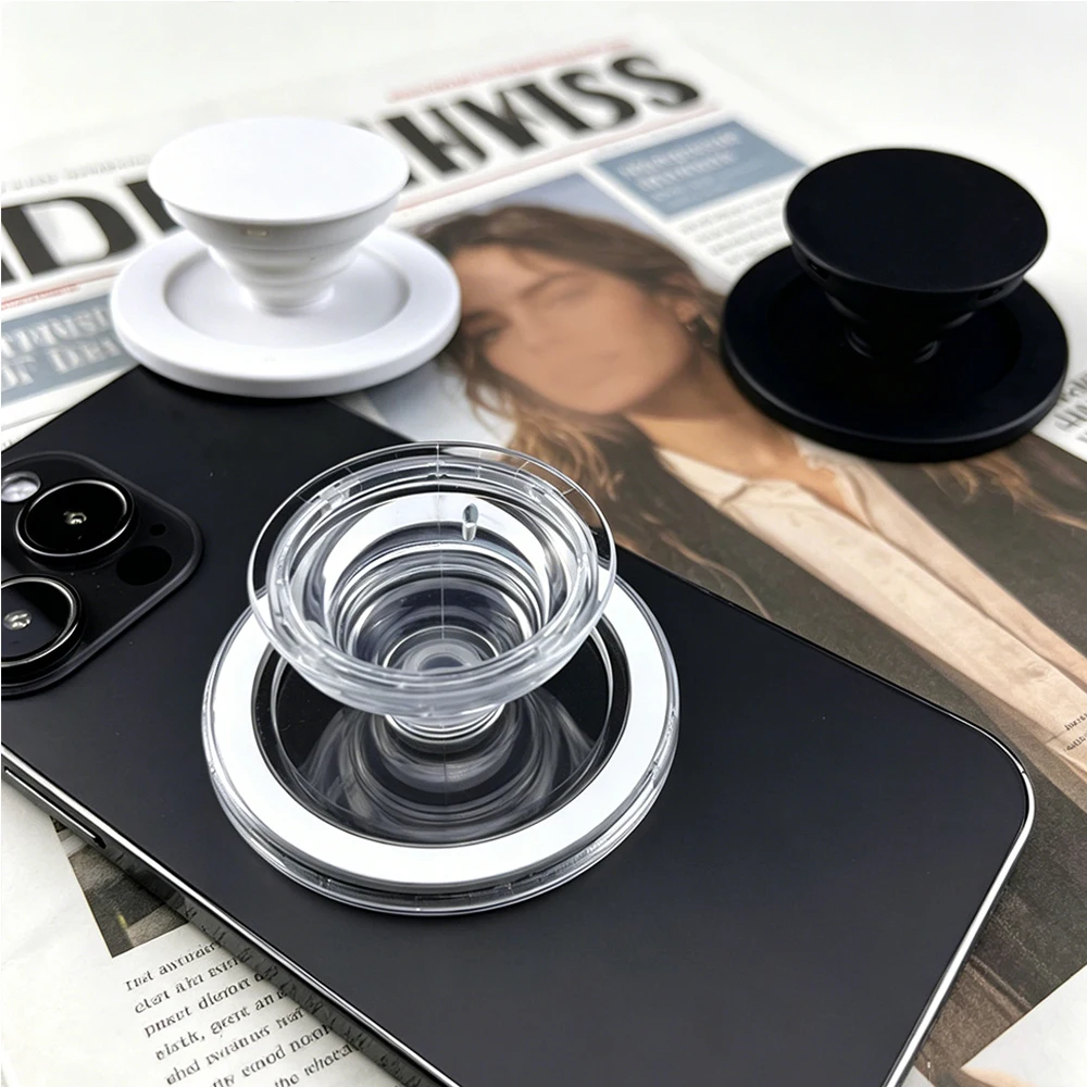 

Magnetic Safe Ring Finger Expanding Stand Folding Mobile Phone Grip Holder Socket Pocket Support for iPhone Mac Samsung Xiaomi
