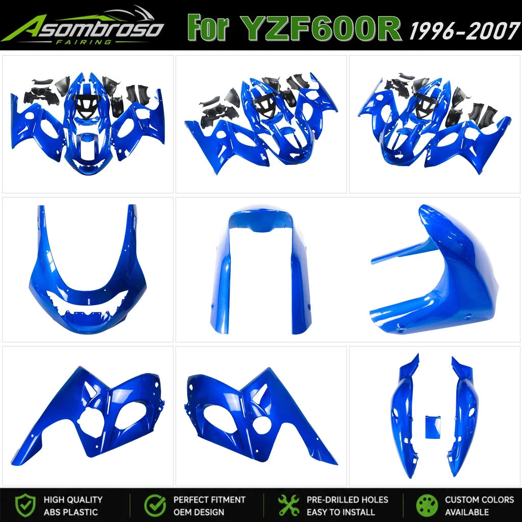 Для YZF 600R Thundercat 1996-2007: Комплект обтекателей для мотоцикла YZF600R, изготовленный методом литья под давлением, синий