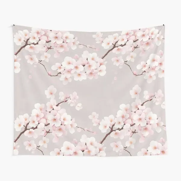 Cherry Blossom Tapestry Floral Petals Tapestry Japanese Sakura Tree Blooms Tapestry Wall Hanging Decor for Bedroom Living Room