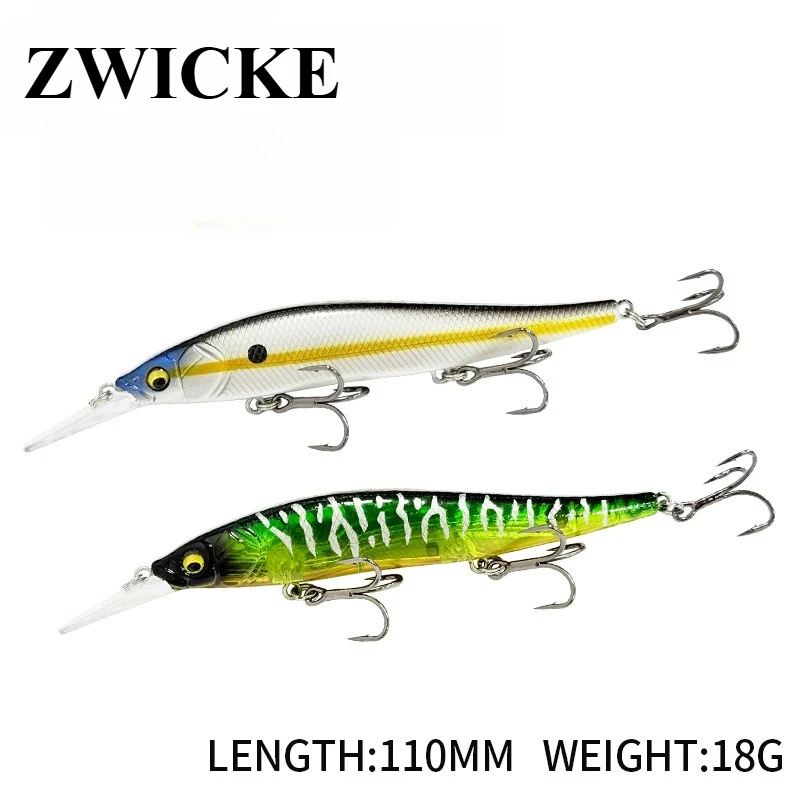 

11cm18gLong-Tongue Lure Minnow for Long-Range Offshore Fishing 3D Realistic Fish Eyes 12 Colors High-Strength Triple-Prong Hook