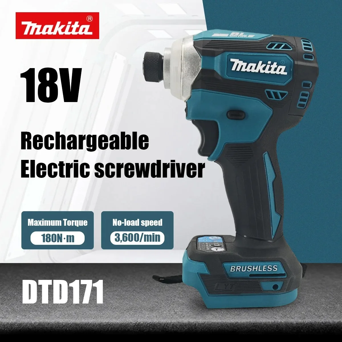 Makita DTD171 - Tournevis électrique sans fil sans balais - Haute puissance - Outil électrique - Compatible avec les batteries Makita 18V