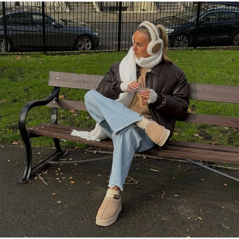 Thickened Winter Ear Warmers Korean Suede Foldable Earmuffs for Women Plush Outdoor Ear Covers for Cycling Running Daily Use