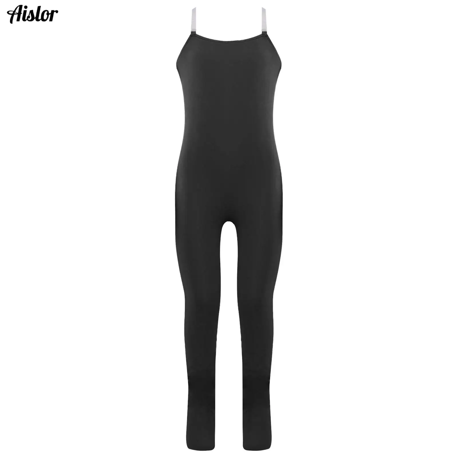 

Kids Girls Ballet Dance Gymnastics Footed Leotard Sleeveless Solid Bodysuit Figure Skating Dancing Class Practice Yoga Jumpsuit