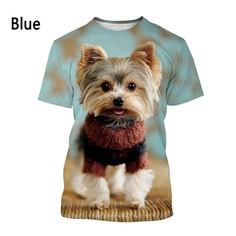 

Yorkshire Terrier 3D T-shirt for Boys and Girls Fashion T-shirt Summer Casual Short Sleeve Cute Pet Dog Top