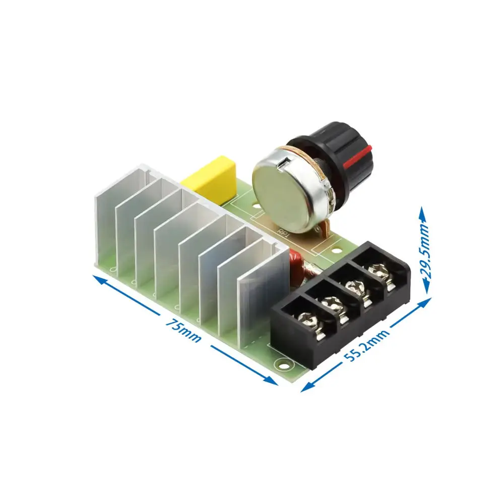 4000W Voltage Regulator SCR Module Speed Dimming Heating Control For Jialongsheng Appliance With Protective Fuse Enclosure Case
