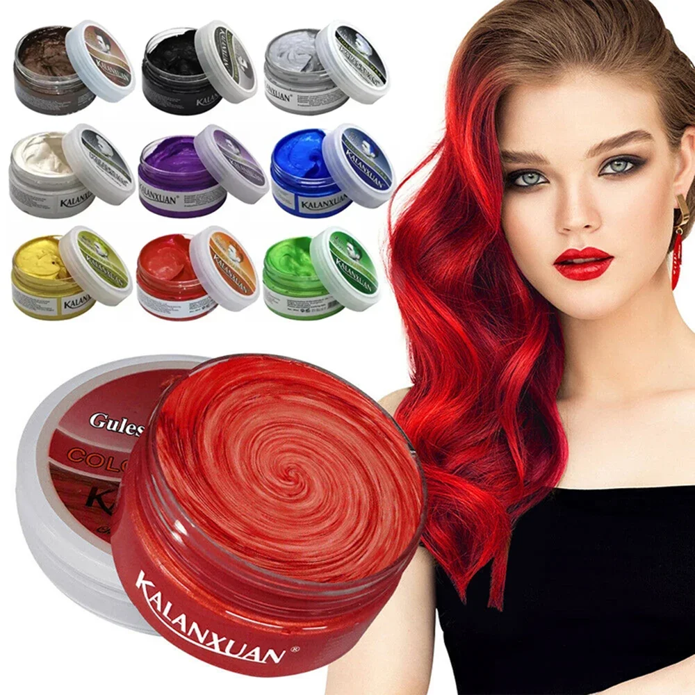 Herramienta de peinado de barro para colorear, lavable y práctico, desechable, colorante para el cabello, crema para teñir el cabello multicolor, cera de peinado no grasa