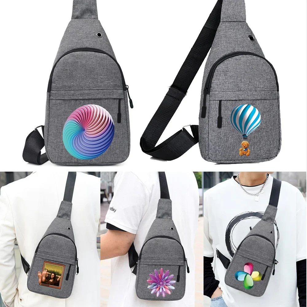 

Multifunction Chest Bags Crossbody Bag for Men Anti-theft Shoulder Messenger Bags Women Short Travel Trip Pack 3D Pattern Print