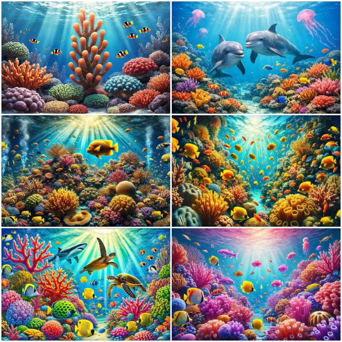 Aquarium Marine World - Undersea World Marine Life Theme Backdrop
