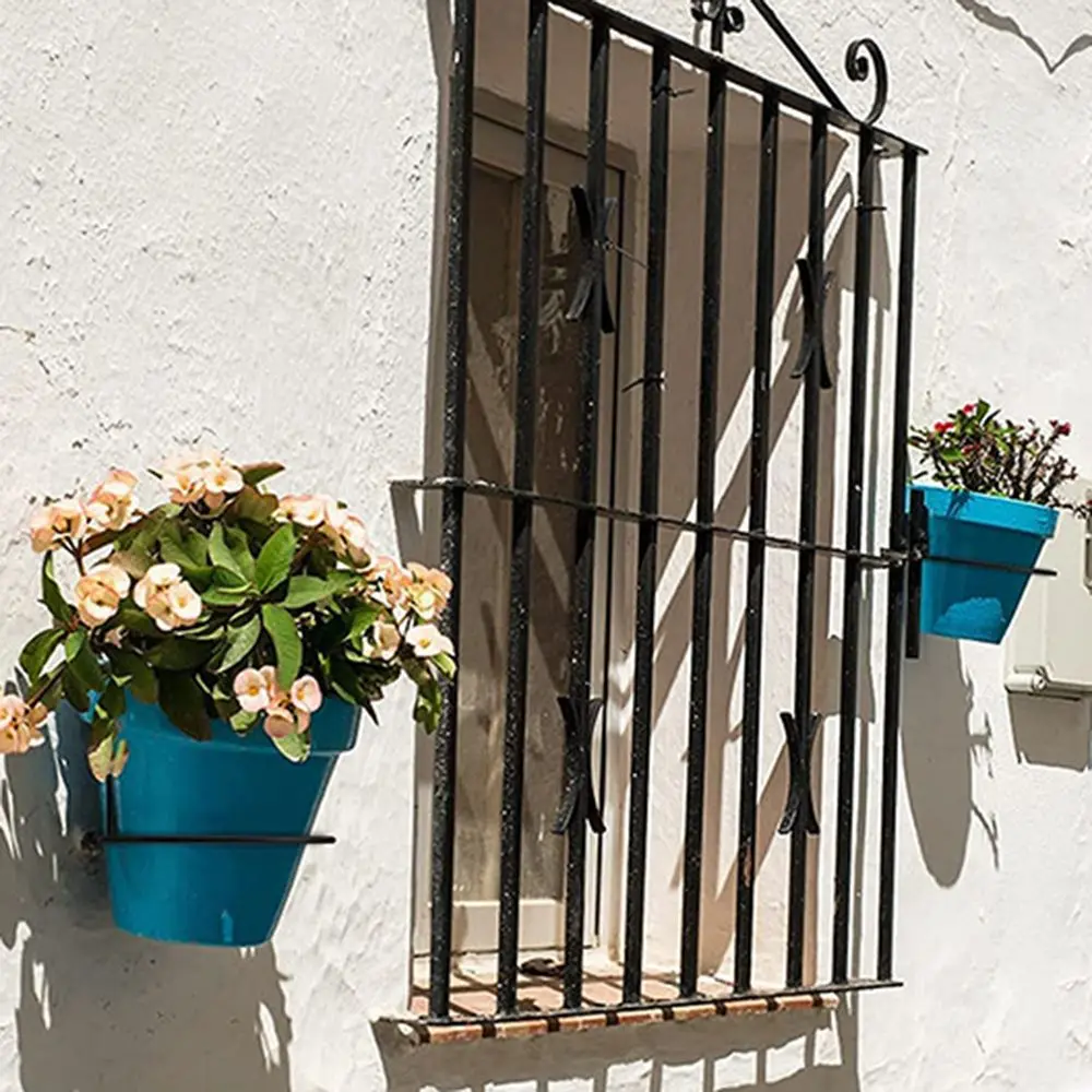 Metal Office Outdoor Decor Planter Pot Stand Flower Pot Holder Ring Wall Mounting Planters Rack Outdoor Decor