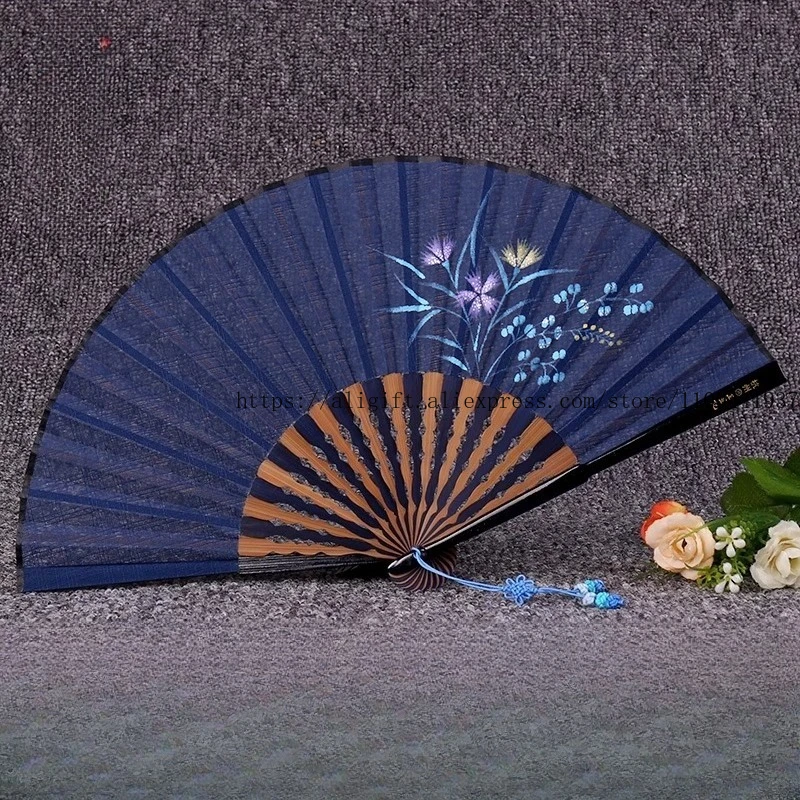

Chinese Summer Folding Fan for Women Elegant Dance & Hanfu Accessory Handheld Silk Cooling Fan Vintage Style Daily Use Gift