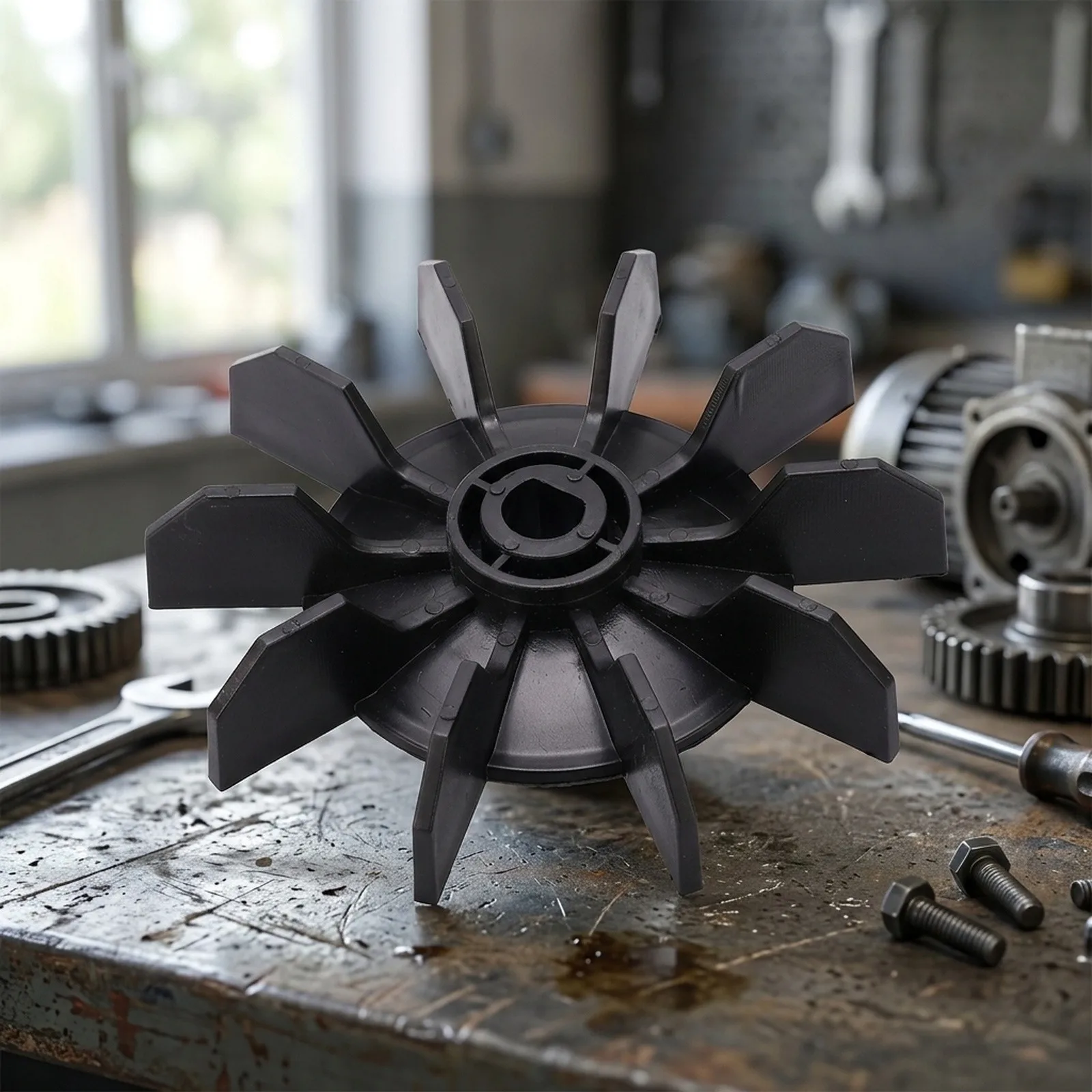 Plastic Fan for blades Compressor 14mm Shaft Direct On Line Motor Fan Replacement 0.5 Inner Bore 10 Impeller Plastic