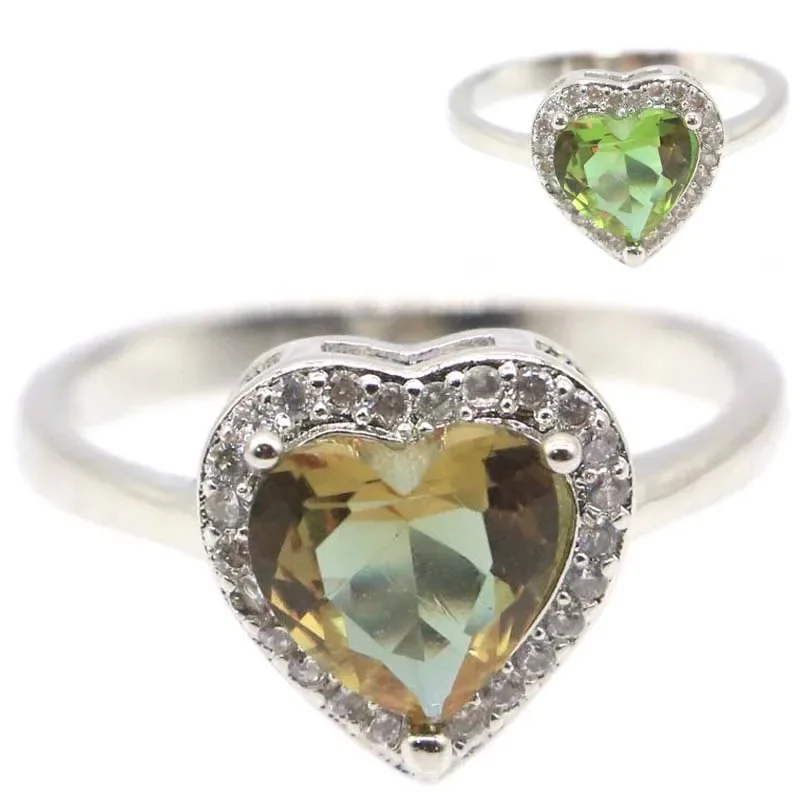 

Buy 3 Get 1 Free 3g 925 SOLID STERLING SILVER Ring Heart Shape Color Changing Alexandrite Topaz Zultanite CZ