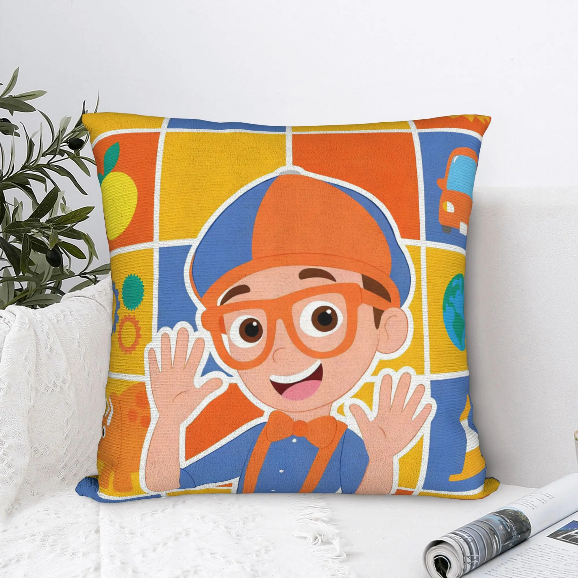 Fundas de almohada con dibujos animados B-Blippiing, funda de almohada moderna para sala de estar, cama, silla, funda de almohada suave