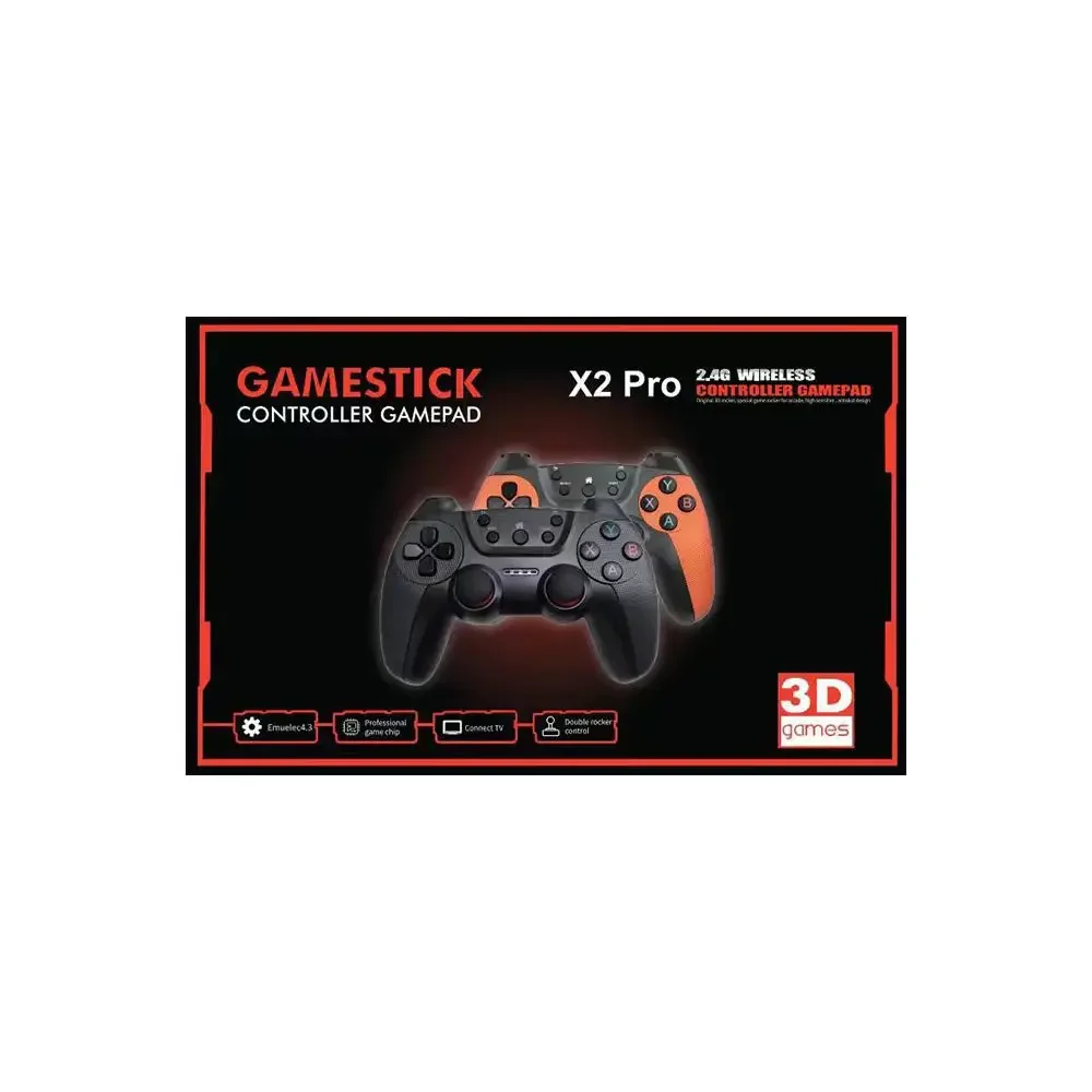 New X2 PRO 2.4G Home Game Console with 41000+ Games, Wireless Bluetooth, 2-Player TV Game System,Supports 40+ emulators GBA PSP 