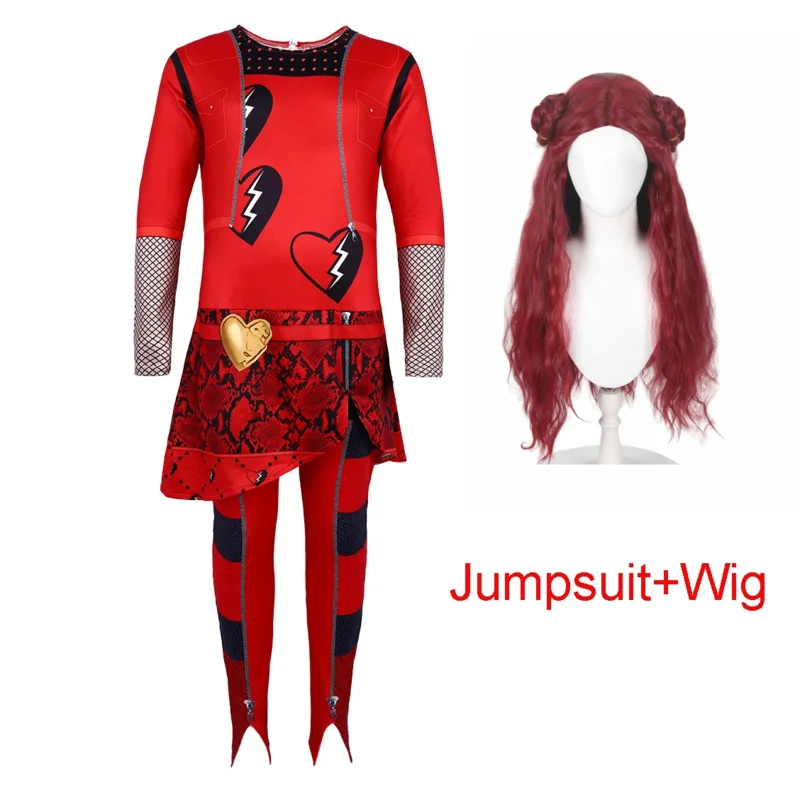 CyDescendants 4 زي أحمر للفتيات والأطفال فيلم صعود الأحمر كلوي تأثيري فستان الأميرة عيد الميلاد حفلة عيد ميلاد فستان البدلة واي فاي