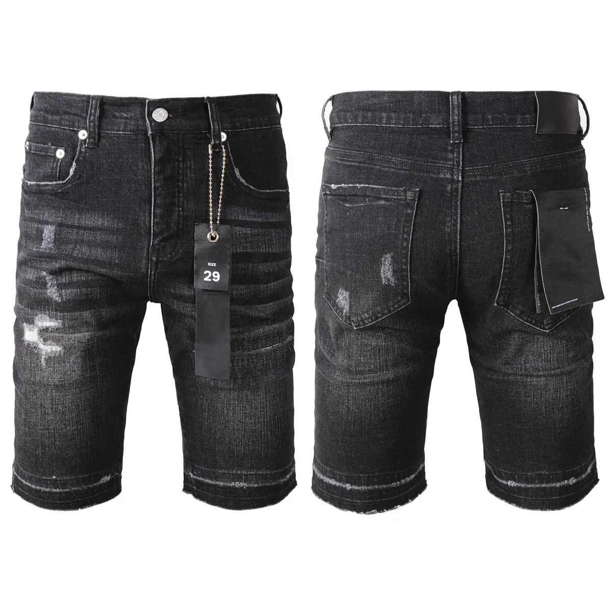 

New High-Quality Jeans Purples Jeans Summer Men's Denim Shorts High-Street Style Jeans Retro Washed Pants