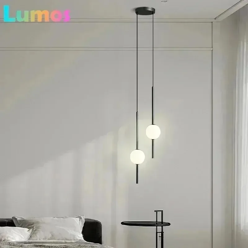 

Nordic Simple Glass Ball Pendant Lights Dining Room Bedroom Decor Hanging Lamp Restaurant Bar Suspension Chandeliers Lighting
