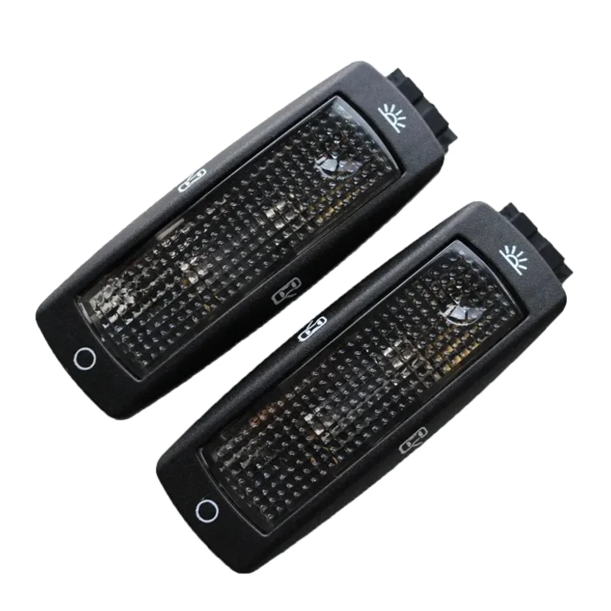 3B0947291 Black 2Pcs Rear Reading Map Dome Light Ceiling Lamp for VW Golf Passat 1998-2005 Beetle Bora Superb 3B0947291B