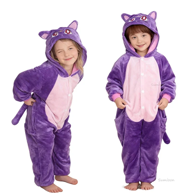 Kigurumi Cat Onesies Kids Unicorn Pajamas For Children Animal Cartoon Blanket Sleepers Baby Costume Winter Boy Girl Jumspuit
