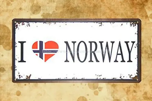 I love Norway metal tin sign reproductions made to order