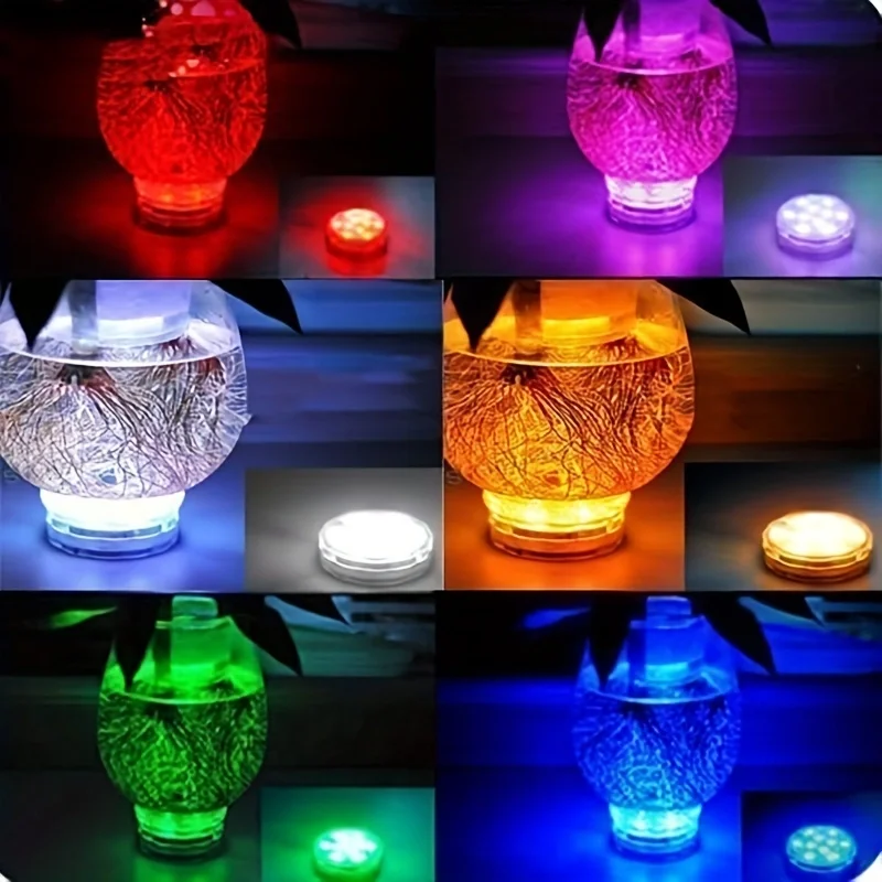 1PC IP68 RGB Waterproof LED Light  Suction Cups Remote Control  Powered Color Changing Light for Bathtub Shower Hot Tub Spa Part