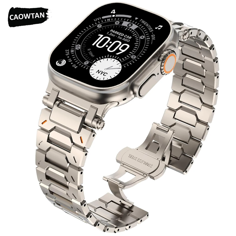 

Роскошный ремешок из нержавеющей стали для Apple Watch Ultra 3/2/1 49 мм, ремешок для Iwatch Series 11 10 9 8 7 46 мм 42 мм 45 мм 44 мм 40 мм 41 мм