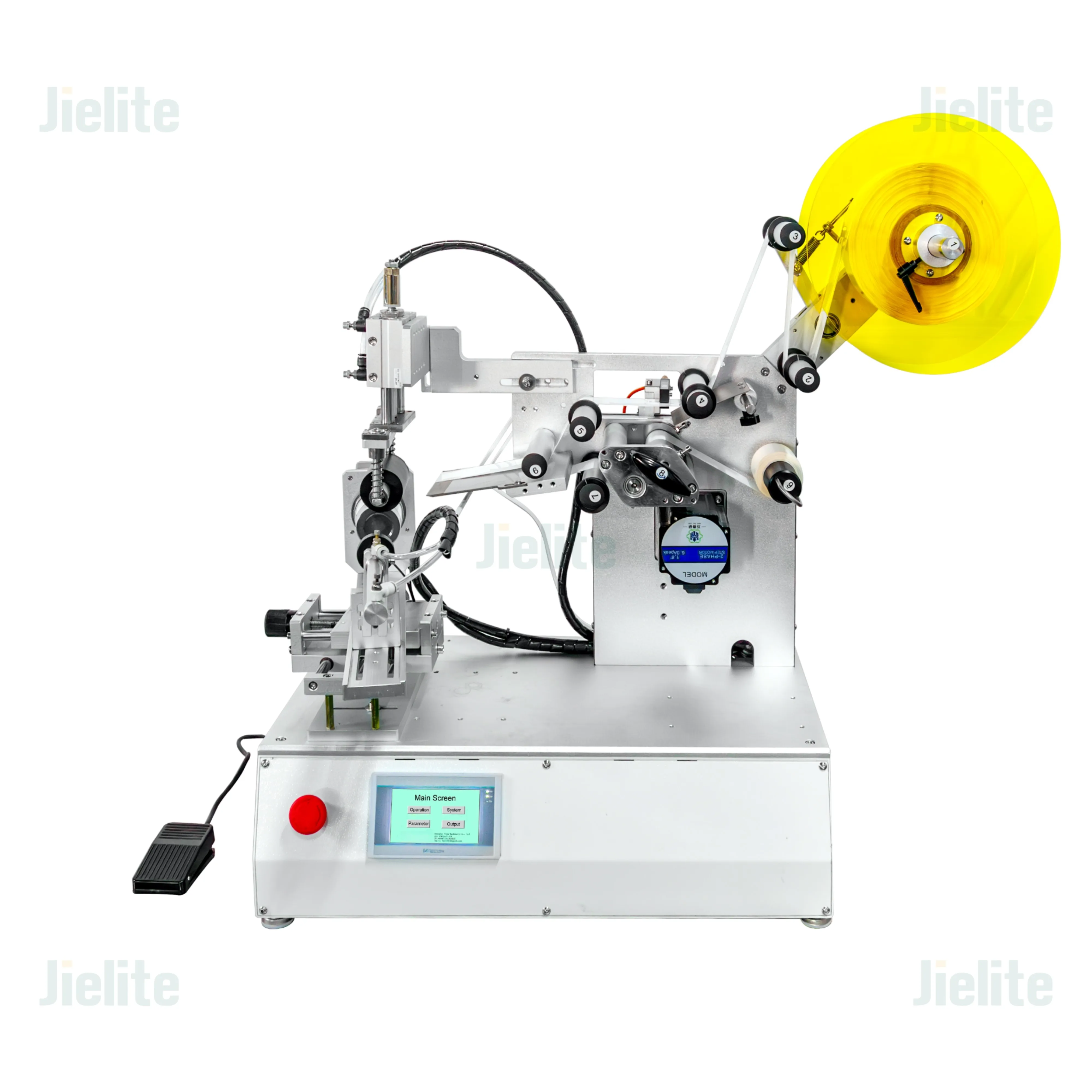 Desktop Sticker Square Round Glass Vial Bottle Adhesive Label Semi Automatic Labeling Machine