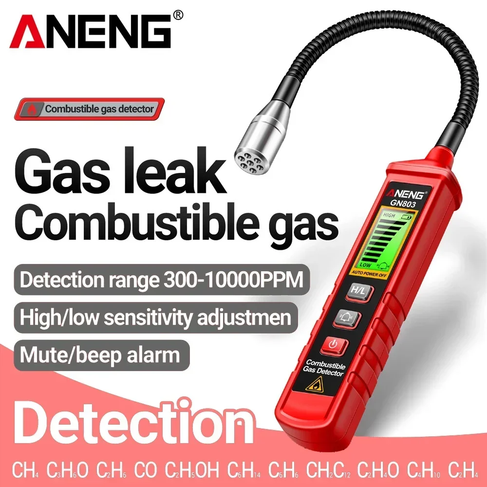 ANENG GN803 Gas Leak Detector Handheld Methane Combustible Gas Testers Portable Gases Concentration Analyzer Meter Leakage Tools