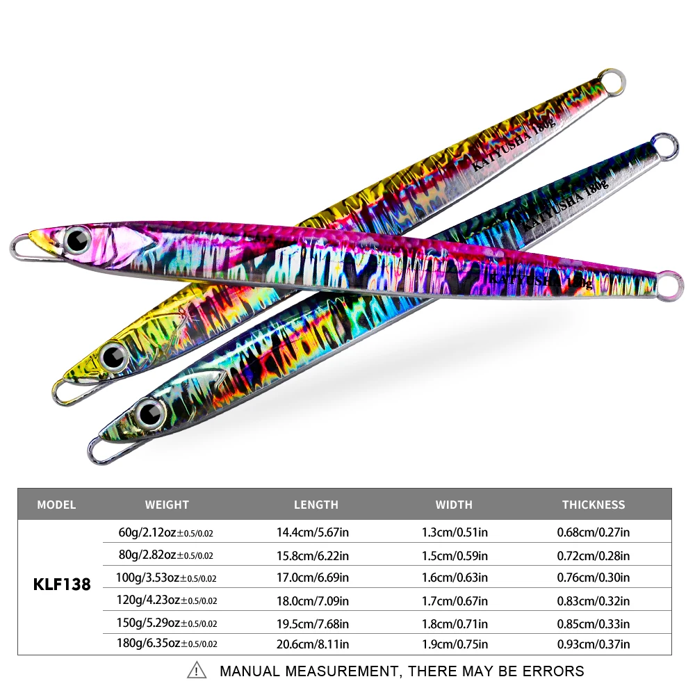 PROBEROS 5pcs 60g-180g Deep Sea Metal Jig Fishing Lures Jigbait Spoon Baits Jig Lure Saltwater Fast Sinking Fishing Tackle