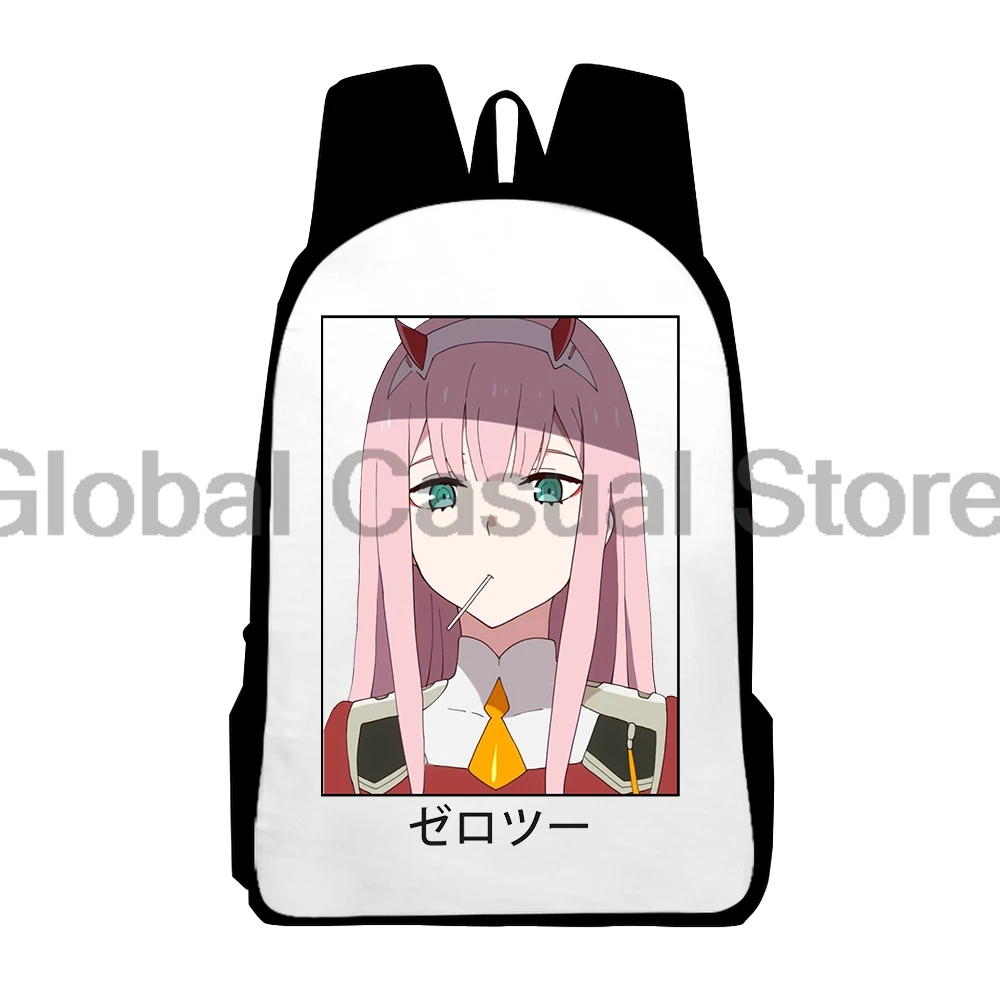 Darling In The Franxx Zero Two Anime Backpack Women Men Daypack Harajuku Casual Travel Bag Cartoon Bag