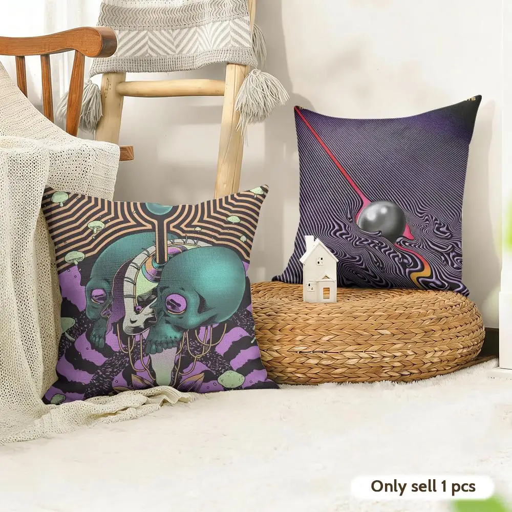 Music Band T-Tame Impala Cushion Cover Organic Linen Square Pillow Case Durable Non-Allergenic And Kind To Skin
