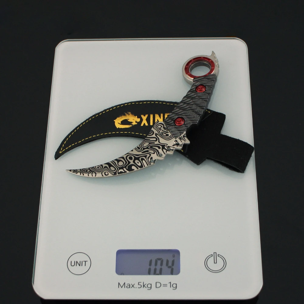 Karambit-Couteaux de Jeu Téléchargeable en Métal, Modèle d'Ornements d'Extérieur, Épée d'Entraînement, Cosplay, Katana, Cadeaux pour Garçon, 15cm