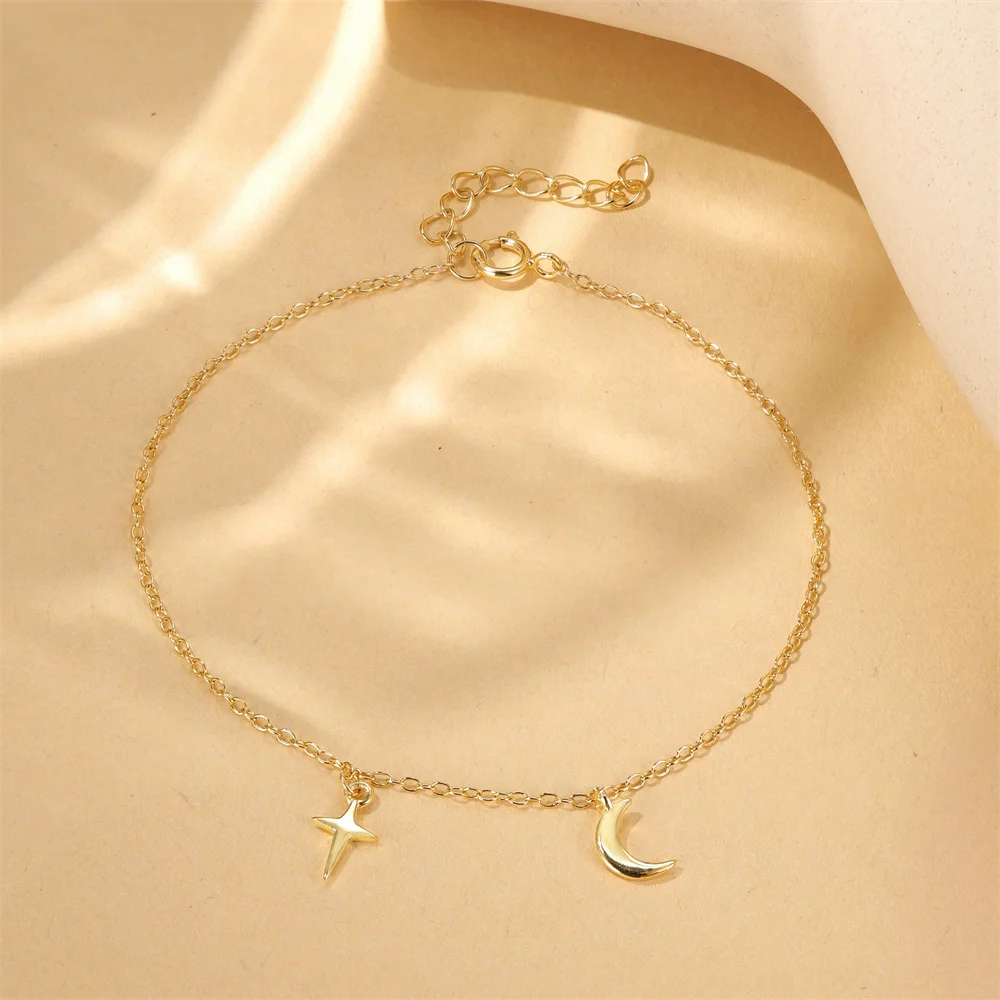 Aide 925 Sterling Silver Star Inlaid Opal With Mini Zircon Chain Bracelet For Women High Quality Elegant K Gold Jewelry Gift